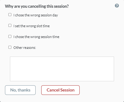Cancel a Live Conversation Session - Click "Cancel Session" to complete the process.