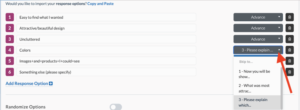 Userlytics Skipping Logic - Options
