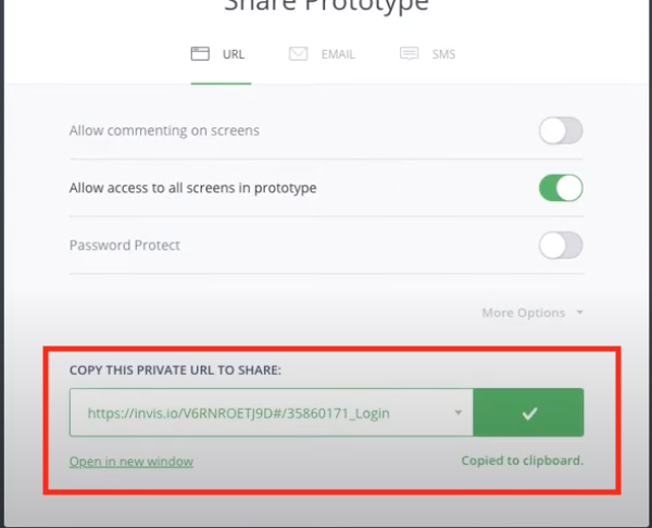 Prototypes Compatible with Userlytics - copy the private URL to Share