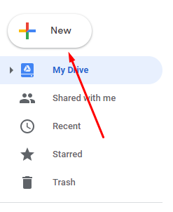 Google Drive side bar