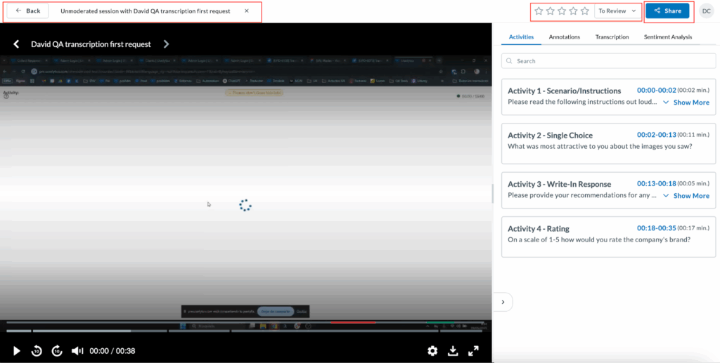 Userlytics - Video Analysis Tool - rate and share