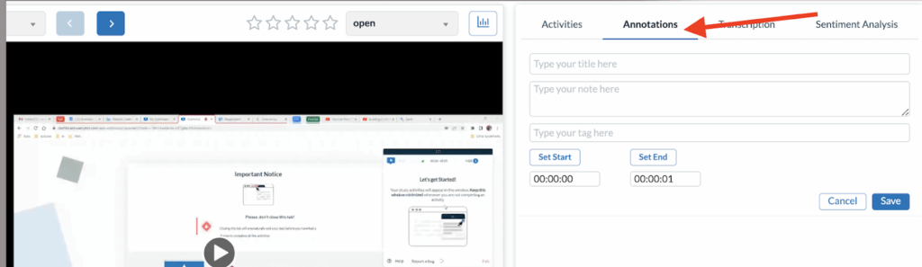 Userlytics - Analyze and Share UX Study Results - Annotations