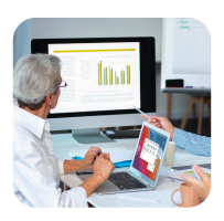 Man analyzing charts